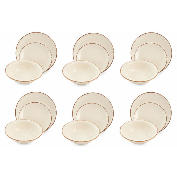sconto Villa d'Este White Baita Tafelservice aus Steinzeug 18-teilig