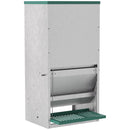 Mangiatoia per Galline 33,5x38,5x66 cm in Metallo Zincato e Alluminio Argento