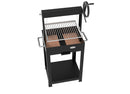 Barbecue a Legna e Carbone 55x46x121 cm BBQ Argentino in Acciaio Duramax Nero