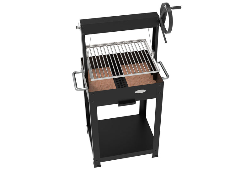 Barbecue a Legna e Carbone 55x46x121 cm BBQ Argentino in Acciaio Duramax Nero