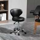 Sgabello 45x54x73-88 cm Regolabile e Girevole a 360° con Schienale in Acciaio e Finta Pelle Nero      