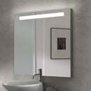 Specchio da Bagno Pegasus con Illuminazione Led Frontale Imballo 1 Pezzo Alluminio e Vetro Emuca