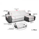 Copridivano Trapuntato in Microfibra con Penisola Destra Lilla