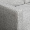 Divano Letto Angolare 207x107x60,5 cm con Penisola in Legno e Tessuto Grigio Chiaro