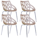 Set 4 Sedie Attesa da Ufficio in Polipropilene Tosini Orlando Marrone