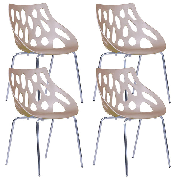 Set mit 4 Tosini Orlando Brown Wartebürostühlen aus Polypropylen acquista