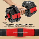 Set Pesi Palestra 6 in 1 Multifunzione 125x18x18 cm da 20kg Totali in Plastica e Sabbia Rosso      
