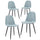 Set 4 Sedie 43x42x86 cm in Tessuto Bella Azzurro Pastello