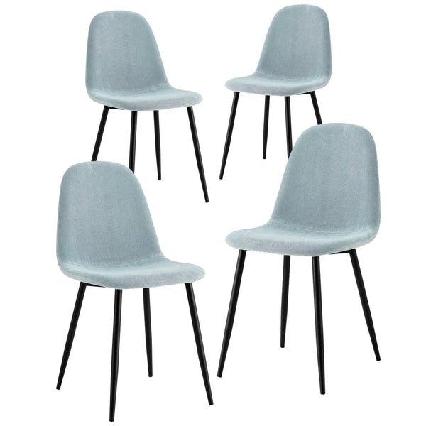 Set 4 Sedie 43x42x86 cm in Tessuto Bella Azzurro Pastello sconto