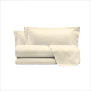 Set Lenzuola Sopra Sotto e Federe Linea Cloe in Raso di Cotone Panna Varie Misure