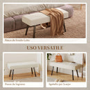 Panca Imbottita per Ingresso e Soggiorno 100x36x45 cm con Gambe in Acciaio in Velluto Crema      