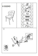 Set 2 Sedie Losanna 58x85x60,5 cm in Tessuto Verde/Nero