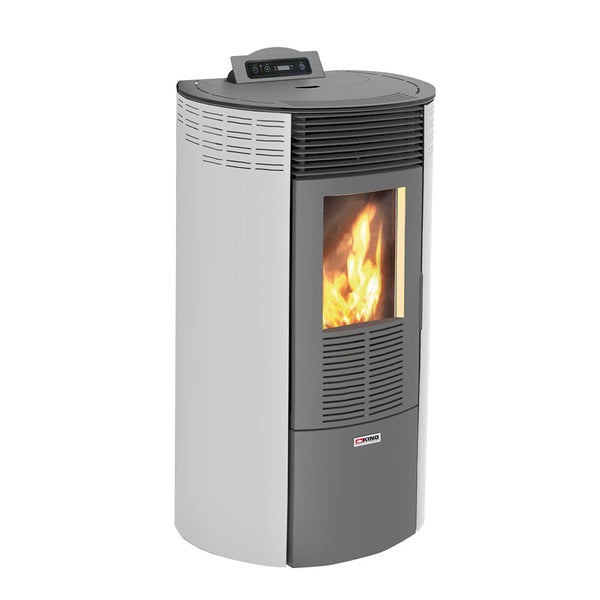 Luft Pelletofen 9 kW 230 M3 King 12 rund weiß acquista