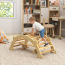 Arco Montessori per Bambini 2-4 Anni Convertibile in Dondolo 110x52x45 cm in Legno color Legno      