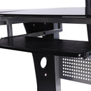 Scrivania da Ufficio ad Angolo Porta PC in MDF e Ferro 164x139x75 cm  Nera