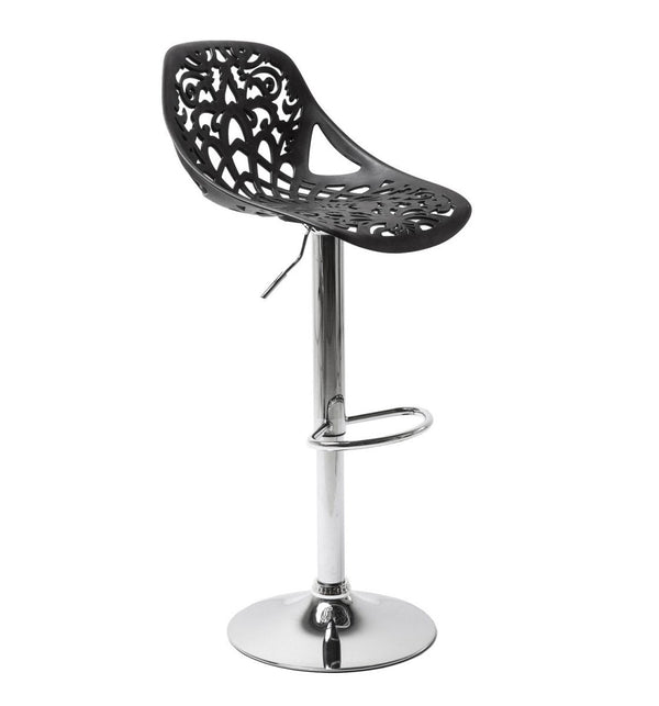 sconto Hocker mit Gasdruckfeder und drehbarem Sitz aus schwarzem Vandi-Polypropylen