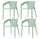 Set 4 Sedie da Giardino Impilabili 54x74x57 cm in Polipropilene Siena Salvia