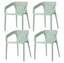Set 4 Sedie da Giardino Impilabili 54x74x57 cm in Polipropilene Siena Salvia