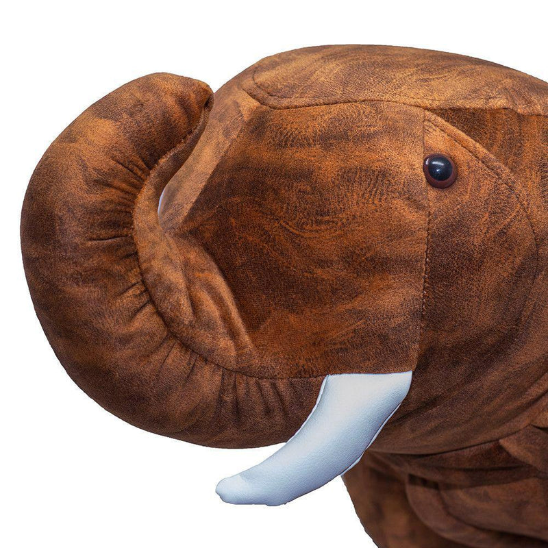 Sgabello Pouf Poggiapiedi per Bambini 77x36x34 cm Elefante Big Marrone Divina Home