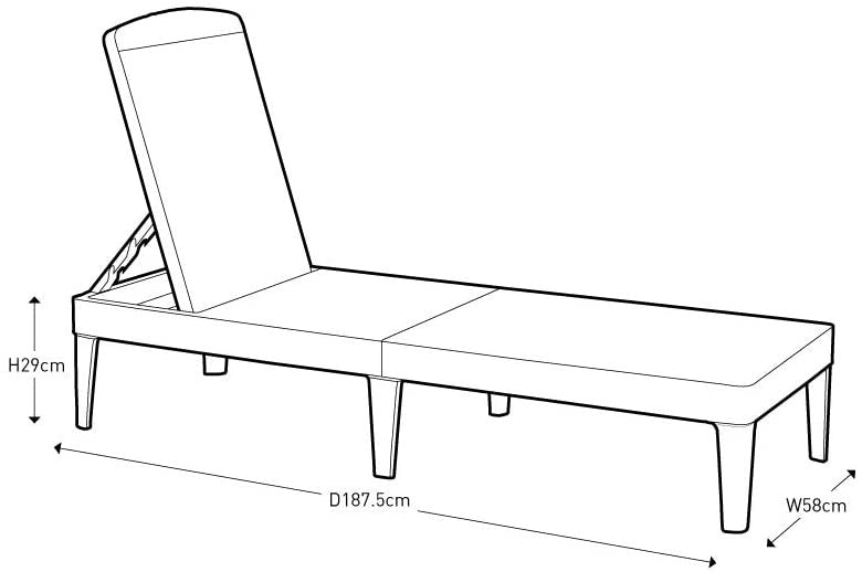 Lettino JAIPUR Sdraio in Resina CAPPUCCINO 187x58xH29 cm Arredamento Giardino