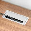 Passacavo Rettangolare da Incasso per Scrivania 16x8 cm in Alluminio Emuca