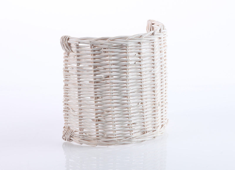 Paralume per Applique Semicircolare 27xH25 cm in Vimini Bianco