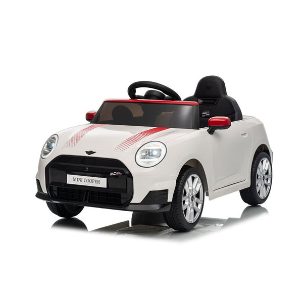 acquista Macchina Elettrica per Bambini Licenza Ufficiale Mini Cooper S Cabrio 12V Sedili in Pelle e Telecomando Bianco