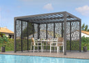 Pergola da Giardino 3,6x3 m in Alluminio con 8 Pannelli Moucharabieh Grigio Antracite