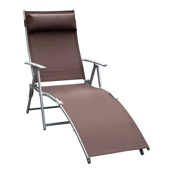 sconto Relax Sonnenliege, faltbar, brauner Metallrahmen, 137 x 63,5 x 100,5 cm