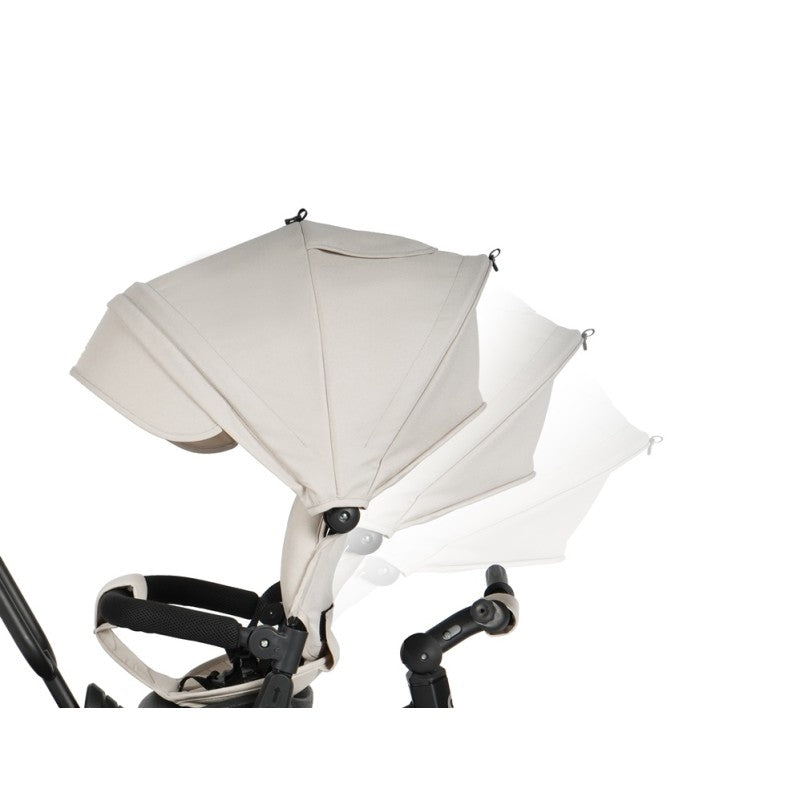 Triciclo Passeggino per Bambini 6 in 1 con Seggiolino Reversibile Qplay Premium Avorio