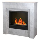 Camino a Bioetanolo da Pavimento 96x35xH96 cm Bellini Effetto Marmo Bianco