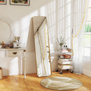 Specchio a Figura Intera Autoportante 40x6x160 cm con Telaio in Metallo Oro   