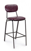 Sgabello Bar Debbie Bordeaux Vintage Imbottito in Similpelle