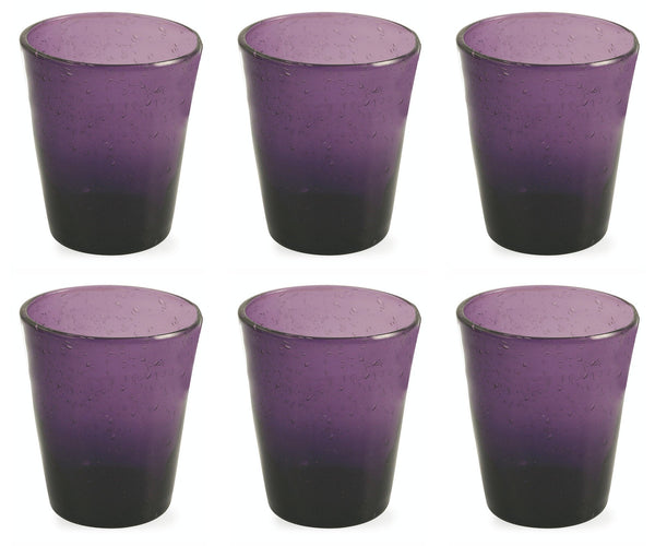 online Set 6 Gläser Ø9x10 cm aus mundgeblasenem Glas Villa d'Este Home Tivoli Cancun Purple