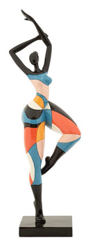 Decorazione Donnina Dance Rubic 11,5x9x38,5 cm in Resina Multicolor      