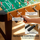 Mini Calcio Balilla 92x75x71 cm con 22 Giocatori 2 Palline 8 Aste e Segnapunti in MDF Marrone      