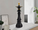 Regina da Scacchi 12x37x12 cm in Poliresina Nero/Oro