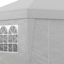 Gazebo da Giardino 300x300 cm Pieghevole ad Altezza Regolabile con Finestrelle in Acciaio e Tessuto Oxford Grigio Chiaro  
