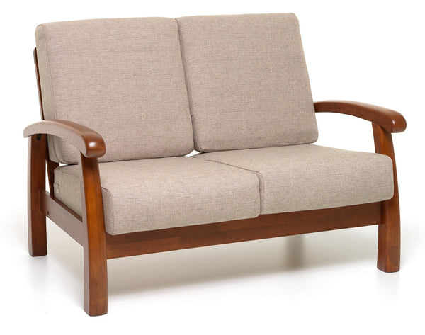 2-Sitzer-Sofa 125 x 88 x 87 cm Kissen aus ecrufarbenem Stoff online