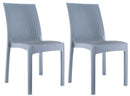 Set 2 Sedie da Giardino in Stile Rattan Grigio