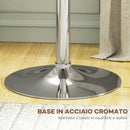 Tavolo da Bar Rotondo Ø63x67-93cm Piano Girevole 360° con Struttura in Metallo Bianco      