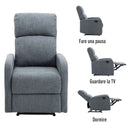 Poltrona Relax Manuale Reclinabile in Tessuto Bordeaux