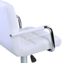 Sgabello con Braccioli Alzata a Gas e Seduta Girevole in Similpelle Vandi Bianco