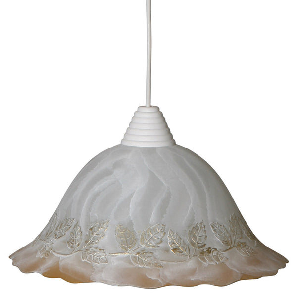 Aufhängung D30 1xE27 Goldrahmen Cracked White Amber-Gold Shaded Glass E-Energy Berta sconto