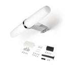 Faretto Led per Specchio da Bagno Gemini 5 Pezzi Cromato Brillo Tecnoplastica e Alluminio Emuca
