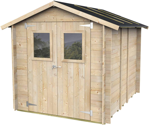 acquista Gartenbox für Werkzeuge 198 x 248 cm mit doppelter Fenstertür aus Naturholz