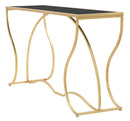 Console Sunshine 130x40x75 cm in Ferro e Specchio Oro e Nero