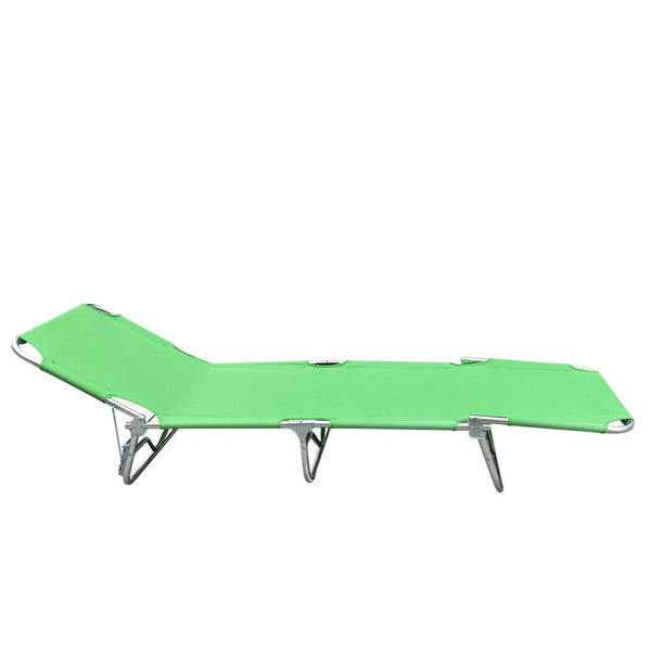 Kompakte Sonnenliege mit Aluminiumstruktur und grünem Oxford-Stoff acquista