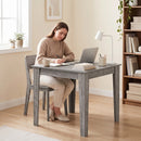 Tavolo da Pranzo Quadrato per 4 Persone 80x80x75 cm in Truciolato Grigio Effetto Legno      