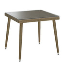 Tavolo da Giardino in Polyrattan Quadrato 80x80x77cm Adila Melange Noce
